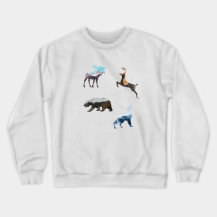 Winter animals lanscapes Crewneck Sweatshirt